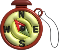 3D illustration. Compass tool. Navigation device. Compass object for navigation and orientation png