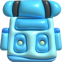 3d illustration travel bag backpack camp backpacking with camping hiking travel equipment. png