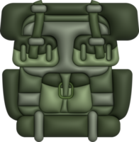 3d illustration resa väska ryggsäck läger backpacking med camping vandring resa Utrustning. png