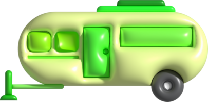 3d illustratie camping caravan auto's en aanhangwagens voertuigen van reizen caravans voor kampeerder. png