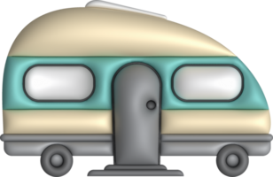 3d Illustration Camping Wohnwagen Autos und Anhänger Fahrzeuge von Reise Wohnwagen zum Wohnmobil. png