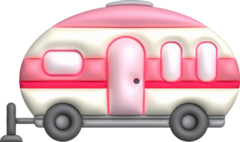 3d illustration camping caravan cars and trailers vehicles of travel caravans for camper. png