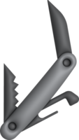 3d ilustração dobrando faca acampamento, compactar expedição faca. canivete multi-ferramentas. png