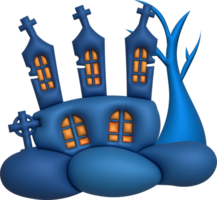 3d Illustration. Halloween Schloss. mit Grab png