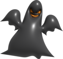 3D illustration. Cute little ghost on Halloween. png