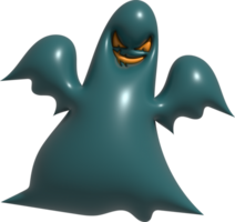 3D illustration. Cute little ghost on Halloween. png