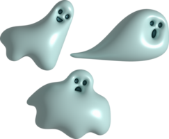 3d Illustration. süß wenig Geist auf Halloween. png