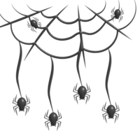 3d illustration. Halloween spiders and cobwebs. png