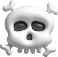 3D illustration. Face of a devil skull and bones for Halloween. png