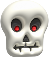 3d illustration. visage de une diable crâne pour Halloween. png