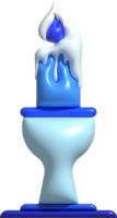 3d icon. Burning candle melting and burning flame. png