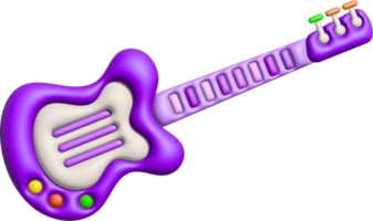 3d icona giocattolo chitarra, divertente figli di giocattoli png