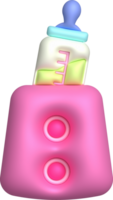 3d ikon. bebis flaska varmare. för nyfödda till rena png