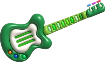 3d ícone brinquedo guitarra, engraçado crianças brinquedos png