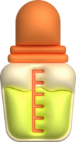 3D icon. Baby feeding bottle. Nutrition in plastic container for newborn baby. png