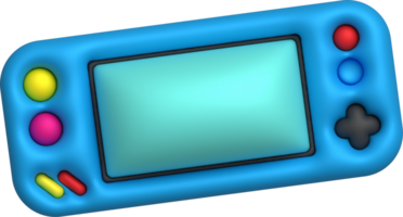 3d ikon joystick gamepad spel trösta eller spel kontrollant med visa skärm dator spel. minimalistisk tecknad serie stil png