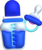 3d Symbole - - Baby Flasche und Baby Schnuller Ernährung im Plastik Behälter zum Neugeborene png