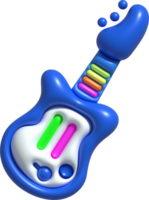 3d icône jouet guitare, drôle enfants jouets png