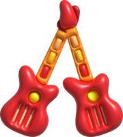 3d ikon leksak gitarr, rolig barns leksaker png