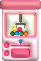 Claw game cabinet 3d icon Get the ball out of the game machine. png