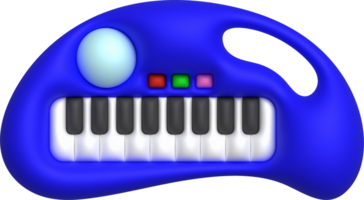 3d ícone elétrico brinquedo piano teclado. crianças musical eletrônico. engraçado crianças brinquedo png