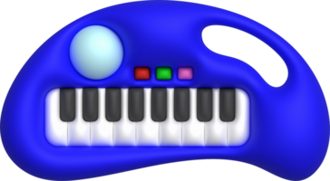 3d icona elettrico giocattolo pianoforte tastiera del computer. bambini musicale elettronico. divertente figli di giocattolo png