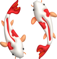 3d icon, colorful japanese koi fish, minimal style icon png