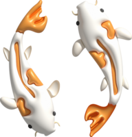 3d icona, colorato giapponese koi pesce, minimo stile icona png