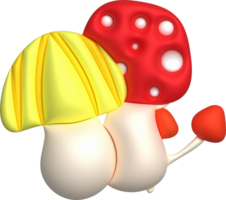 3d icône gros champignon icône minimaliste style png