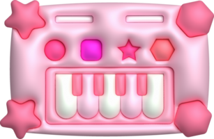 3d icon electrical toy piano keyboard. Kids musical electronic. Funny children's toy png