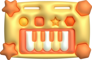 3d icône électrique jouet piano clavier. des gamins musical électronique. marrant enfants jouet png