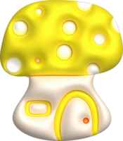 3d icon big mushroom house icon minimalistic style png