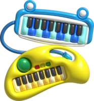 3d icoon elektrisch speelgoed- piano toetsenbord. kinderen musical elektronisch. grappig kinderen speelgoed- png