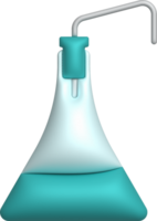 3d Symbol. isoliert Flasche oder Flasche zum Chemie. Labor Glaswaren zum medizinisch oder wissenschaftlich Bildung .minimalistisch Stil Symbole png