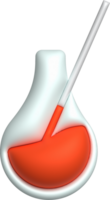 3d icoon. geïsoleerd fles of fles voor chemie. laboratorium glaswerk voor medisch of wetenschappelijk onderwijs .minimalistisch stijl pictogrammen png