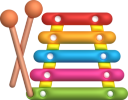 3d icon.cute xilofone brinquedo, música instrumento para crianças.mínimo estilo. png
