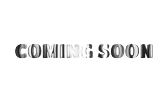 Text COMING SOON silver 3D digital technology png