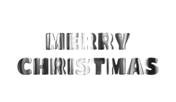 Text MERRY CHRISTMAS silver 3d digital technology png