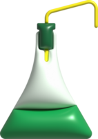 3d ícone. isolado frasco ou frasco para química. laboratório artigos de vidro para médico ou científico Educação .minimalista estilo ícones png