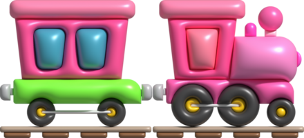 3d icono para niños constructor tren con remolques el concepto de preescolar educación. png