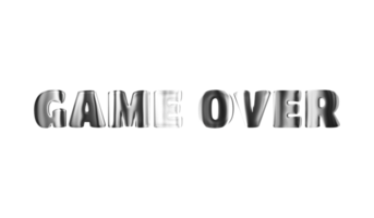 Text GAME OVER silver 3d digital technology png