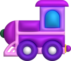 3d icon children's constructor train with trailers. The concept of preschool education. png