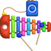 3d icon.cute xylofon leksak, musik instrument för barn.minimal stil. png