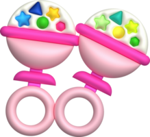 3d icon. rattles for newborn babies. Infants care products,items.Maternity and childhood accessories. png