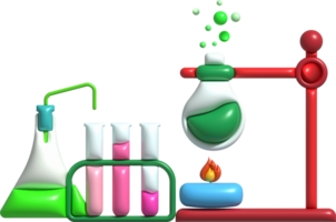 3d ícone. isolado frasco ou frasco para química. laboratório artigos de vidro para médico ou científico Educação .minimalista estilo ícones png