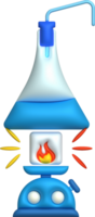 3d icône. ébullition liquide dans une science tester tube. minimaliste style icône png