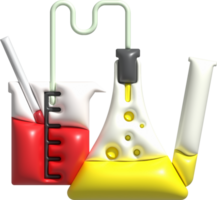 3d ícone. isolado frasco ou frasco para química. laboratório artigos de vidro para médico ou científico Educação .minimalista estilo ícones png