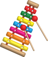 3d icon.Cute xylophone toy, music instrument for kids.Minimal style. png