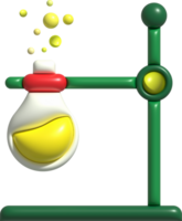 3d icono. aislado matraz o matraz para química. laboratorio cristalería para médico o científico educación .minimalista estilo íconos png