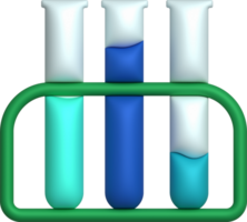 3d icoon. geïsoleerd fles of fles voor chemie. laboratorium glaswerk voor medisch of wetenschappelijk onderwijs .minimalistisch stijl pictogrammen png